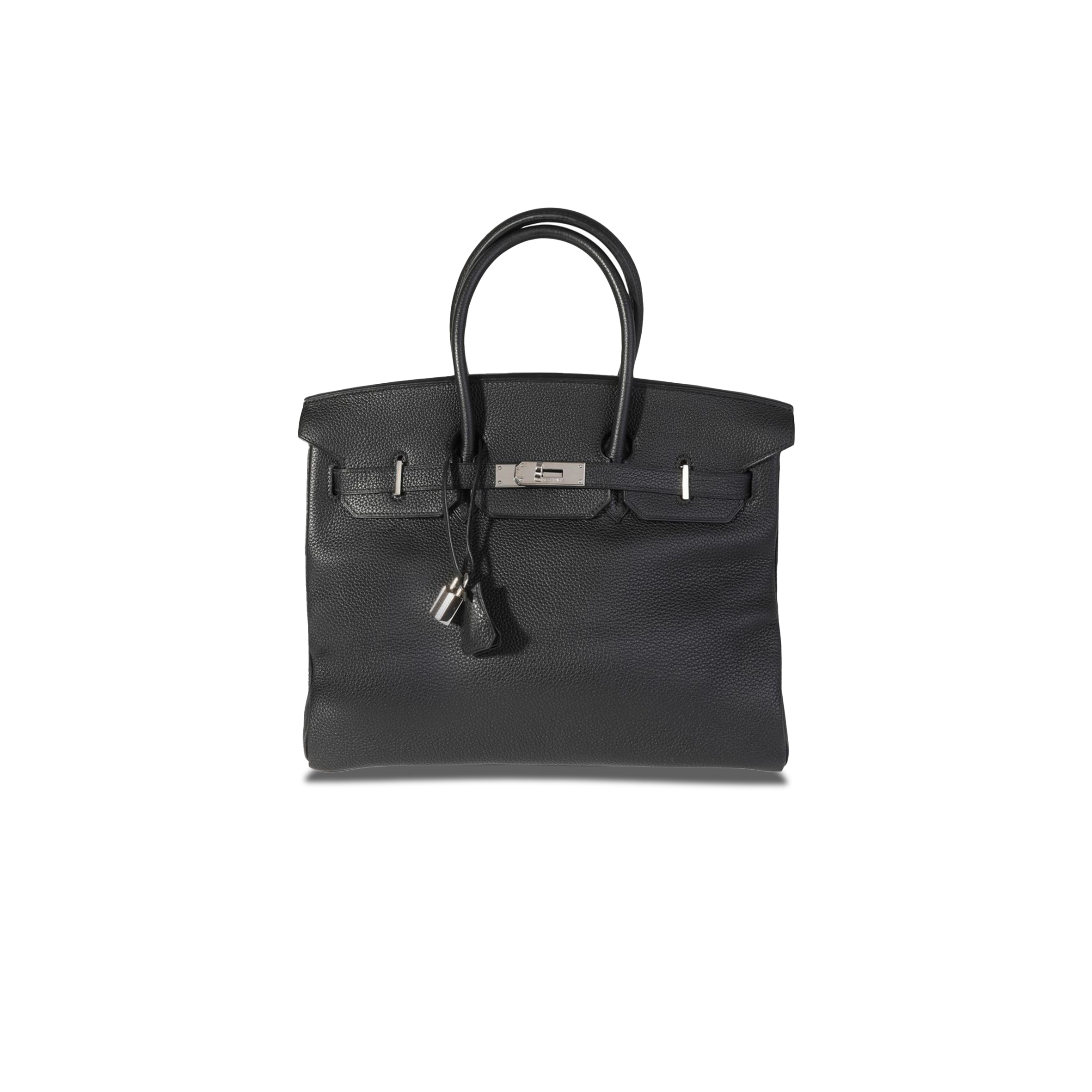 H**mes birkin 35 togo black leather and silver buckle handbag 18494998 (35*25*18cm)
